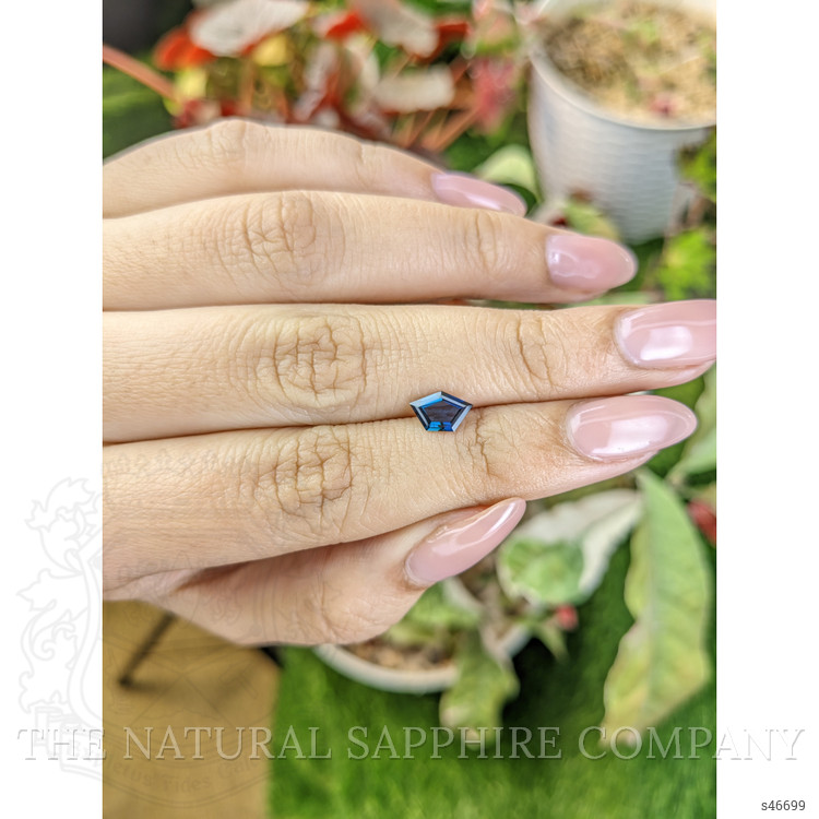 0.75 Ct. Greenish Blue Sapphire from Ceylon (Sri Lanka)