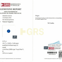 4.25 Ct. Blue Sapphire from Ceylon (Sri Lanka) Scan Report