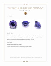 0.73 Ct. Bluish Purple Sapphire from Ceylon (Sri Lanka) Appraisal