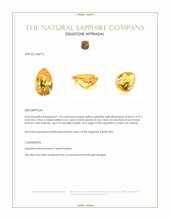 1.32 Ct. Yellow Sapphire from Ceylon (Sri Lanka) Appraisal