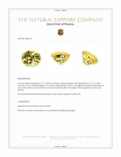 1.57 Ct. Yellow Sapphire from Ceylon (Sri Lanka) Appraisal