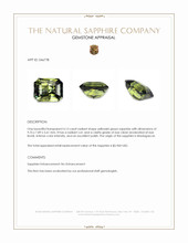 4.13 Ct. Yellowish Green Sapphire from Madagascar Appraisal
