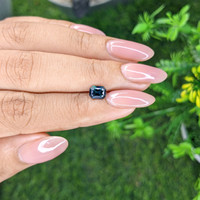 0.95 Ct. Greenish Blue Sapphire from Madagascar Life Style