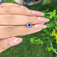 1.57 Ct. Greenish Blue Sapphire from Madagascar Life Style