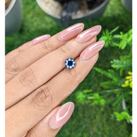 1.57 Ct. Greenish Blue Sapphire from Madagascar Life Style