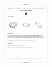 1.52 Ct. Purplish Pink Sapphire from Ceylon (Sri Lanka) Appraisal