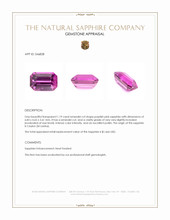 1.19 Ct. Purplish Pink Sapphire from Ceylon (Sri Lanka) Appraisal