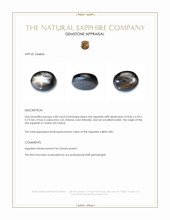 2.84 Ct. Black Star Sapphire from Ceylon (Sri Lanka) Appraisal