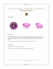 0.67 Ct. Pink Sapphire from Ceylon (Sri Lanka) Appraisal