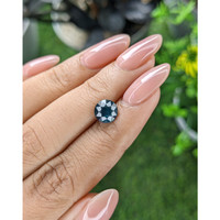 1.76 Ct. Greenish Blue Sapphire from Madagascar Life Style