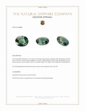 1.54 Ct. Bluish Green Sapphire from Madagascar Appraisal