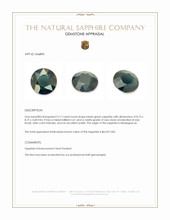 3.17 Ct. Bluish Green Sapphire from Madagascar Appraisal