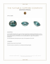3.55 Ct. Greenish Blue Sapphire from Madagascar Appraisal