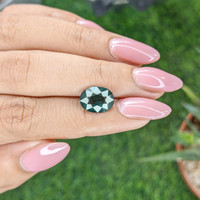 3.75 Ct. Bluish Green Sapphire from Madagascar Life Style