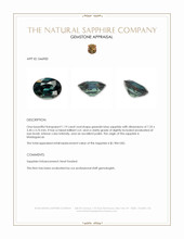 1.19 Ct. Greenish Blue Sapphire from Madagascar Appraisal