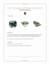0.73 Ct. Bluish Green Sapphire from Tanzania Appraisal
