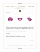 0.21 Ct. Pink Sapphire from Ceylon (Sri Lanka) Appraisal