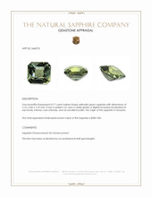 0.77 Ct. Yellowish Green Sapphire from Tanzania Appraisal
