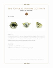 0.74 Ct. Yellowish Green Sapphire from Ceylon (Sri Lanka) Appraisal