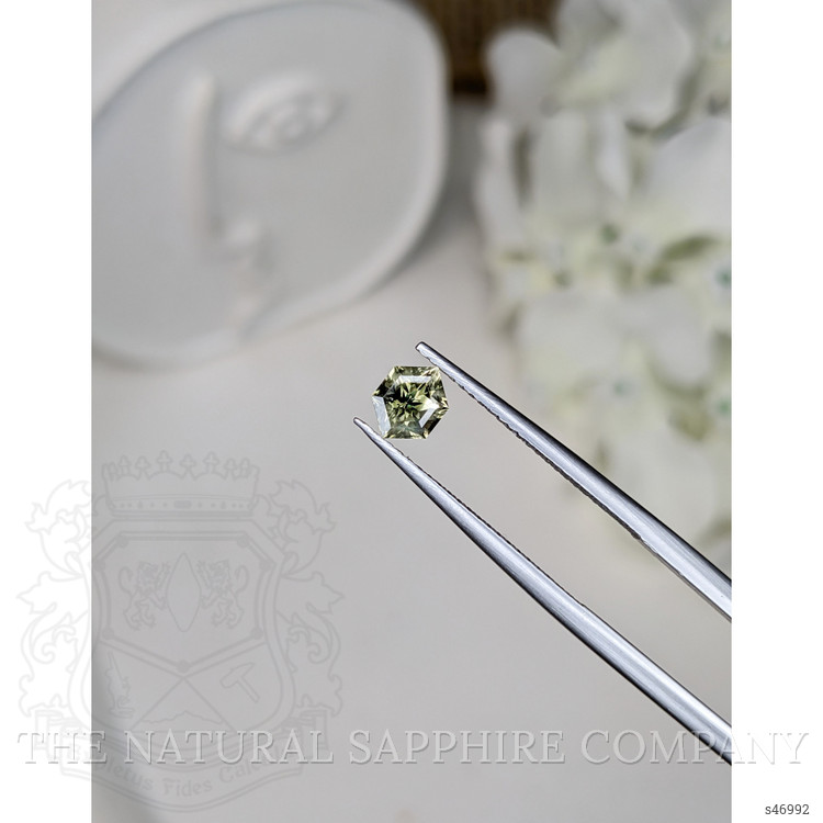 0.74 Ct. Yellowish Green Sapphire from Ceylon (Sri Lanka)