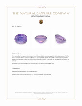 0.44 Ct. Pinkish Purple Sapphire from Ceylon (Sri Lanka) Appraisal