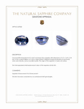 0.56 Ct. Blue Sapphire from Ceylon (Sri Lanka) Appraisal