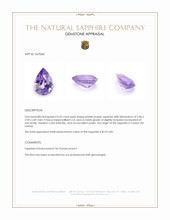 0.43 Ct. Pinkish Purple Sapphire from Ceylon (Sri Lanka) Appraisal