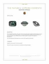 1.00 Ct. Bluish Green Sapphire from Madagascar Appraisal