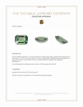 1.02 Ct. Bluish Green Sapphire from Madagascar Appraisal