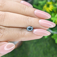 1.05 Ct. Greenish Blue Sapphire from Madagascar Life Style