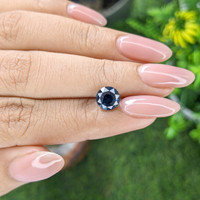 2.07 Ct. Greenish Blue Sapphire from Madagascar Life Style