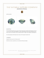 2.62 Ct. Bluish Green Sapphire from Madagascar Appraisal