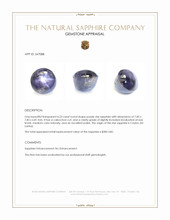 4.23 Ct. Purple Star Sapphire from Ceylon (Sri Lanka) Appraisal