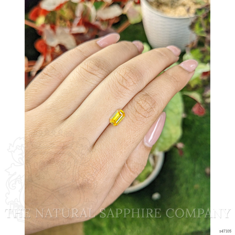 0.99 Ct. Orangish Yellow Sapphire from Ceylon (Sri Lanka)