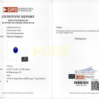 7.32 Ct. Blue Sapphire from Madagascar Scan Report
