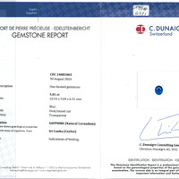 5.01 Ct. Blue Sapphire from Ceylon (Sri Lanka) Scan Report