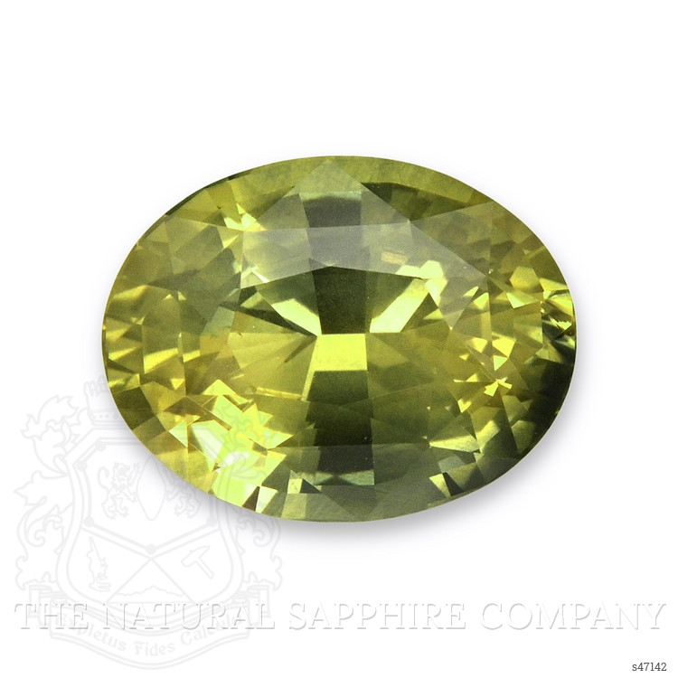3.66 Ct. Greenish Yellow Sapphire from Ceylon (Sri Lanka)