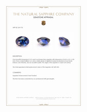 2.52 Ct. Blue Sapphire from Ceylon (Sri Lanka) Appraisal