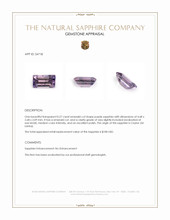 0.27 Ct. Purple Sapphire from Ceylon (Sri Lanka) Appraisal