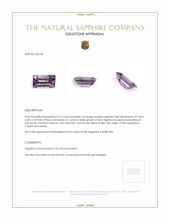 0.27 Ct. Purple Sapphire from Ceylon (Sri Lanka) Appraisal