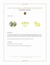1.44 Ct. Yellow Sapphire from Ceylon (Sri Lanka) Appraisal