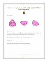 1.17 Ct. Pink Sapphire from Ceylon (Sri Lanka) Appraisal