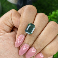 6.51 Ct. Bluish Green Sapphire from India Life Style