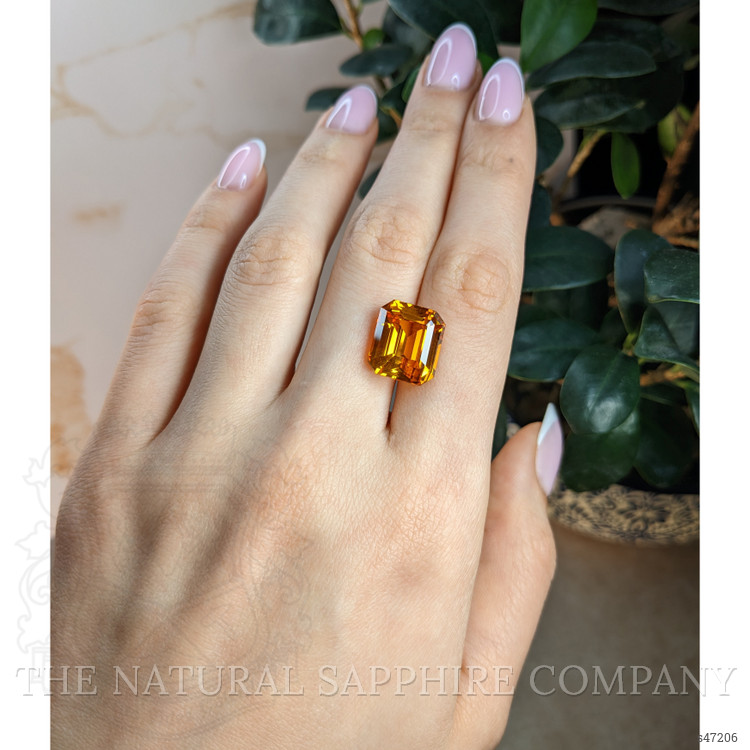 16.55 Ct. Orange Sapphire from Ceylon (Sri Lanka)