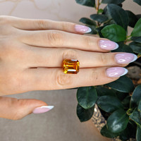 16.55 Ct. Orange Sapphire from Ceylon (Sri Lanka) Life Style