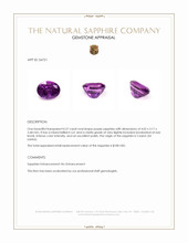 0.27 Ct. Purple Sapphire from Ceylon (Sri Lanka) Appraisal
