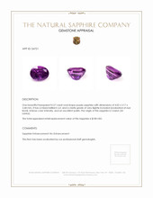 0.27 Ct. Purple Sapphire from Ceylon (Sri Lanka) Appraisal