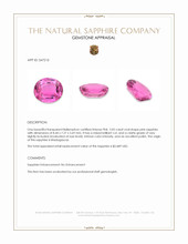 2.05 Ct. Pink Sapphire from Madagascar Appraisal