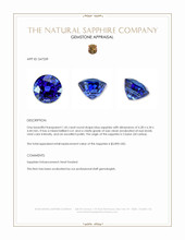 1.45 Ct. Blue Sapphire from Ceylon (Sri Lanka) Appraisal