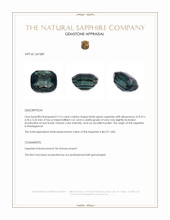 3.15 Ct. Bluish Green Sapphire from Madagascar Appraisal